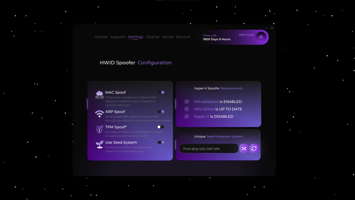 HWID Spoofer Configuration